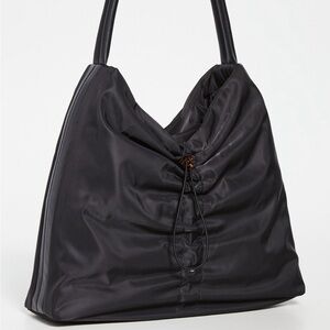 STAUD Black Gathered Shoulder Bag — nylon
